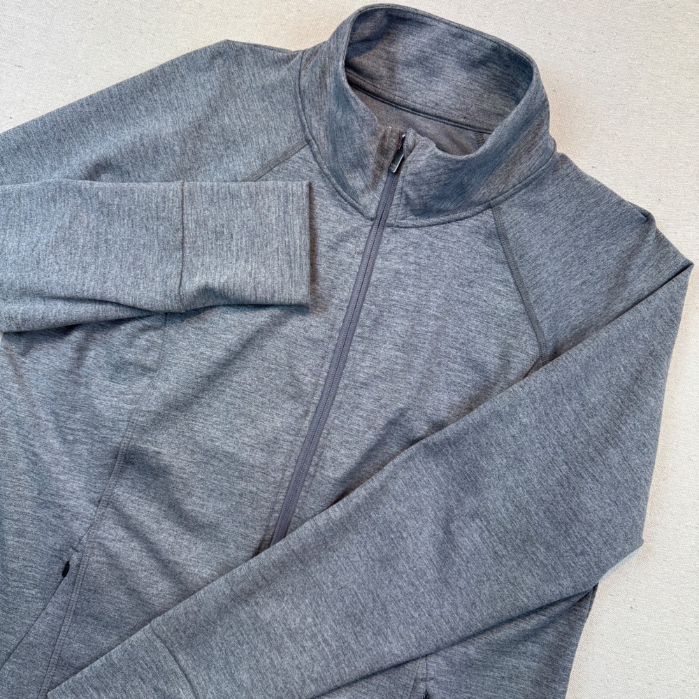 All in Motion XXL Full Zip Jacket Women Gray Heathered Performance Thumbhole